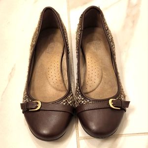 Brown Buckled Flats